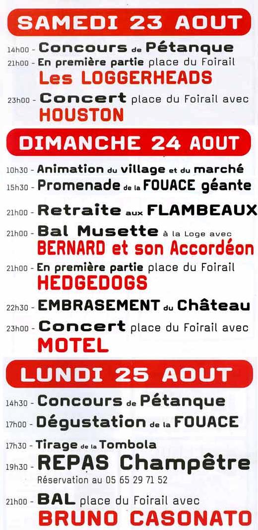 Programme des fêtes de la Saint Barthelémy